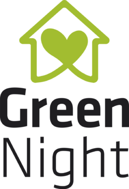 GreenNight Logo hoch grün sw